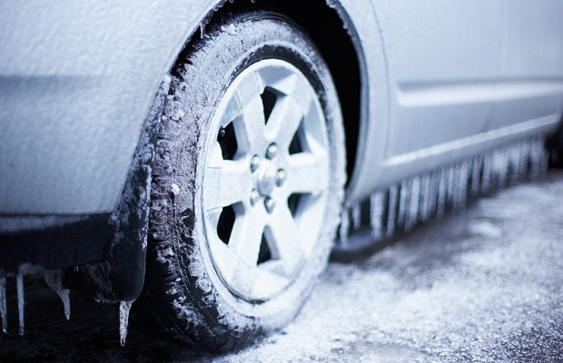 Winter car theft